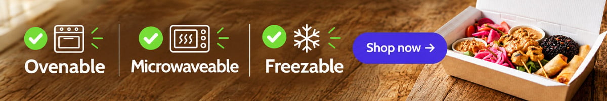 Taste takeaway food boxes - ovenable, microwaveable, and freezable