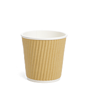 1000 x Chefpac® 4oz Brown Espresso Ripple Cup Recyclable