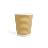 500 x Chefpac® 8oz Kraft Ripple Paper Cups Recyclable