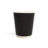 500 x Chefpac® 8oz Black Ripple Paper Cups Recyclable