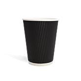 500 x Chefpac® 12oz Tall Black Ripple Paper Cups Recyclable