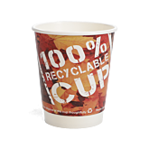 500 x 8oz 100% Recyclable Paper Cups Double Walled 