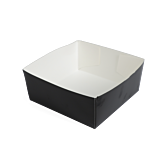 500 x Chefpac® 4" Deep Black Burger Tray Recyclable Cardboard