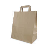 250 x Paper Carrier Bags with Handles for Takeaway Large 10 x 5 x 12" Plain Brown