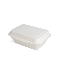 500 x Envirobee® Bagasse Food Boxes Takeaway Container - Compostable Sugarcane 7x5"