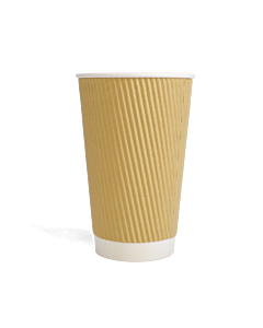 500 x Chefpac® 16oz Kraft Ripple Paper Cups Recyclable