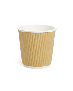 1000 x Chefpac® 4oz Brown Espresso Ripple Cup Recyclable
