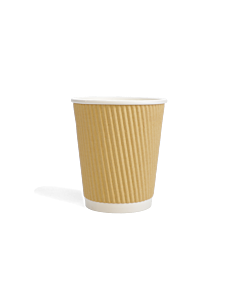 500 x Chefpac® 8oz Kraft Ripple Paper Cups Recyclable