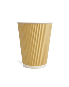 500 x Chefpac® 12oz Kraft Ripple Paper Cups Recyclable