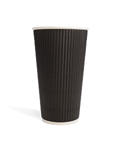 500 x Chefpac® 20oz Black Ripple Paper Cups Recyclable