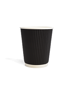 500 x Chefpac® 8oz Black Ripple Paper Cups Recyclable