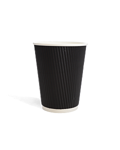 500 x Chefpac® 12oz Tall Black Ripple Paper Cups Recyclable