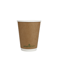 500 x Envirobee® 12oz Double Wall Recyclable & Commercially Compostable Paper Cups