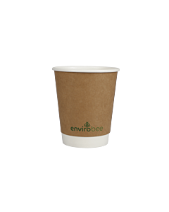 500 x Envirobee® 8oz Double Wall Recyclable & Commercially Compostable Paper Cups