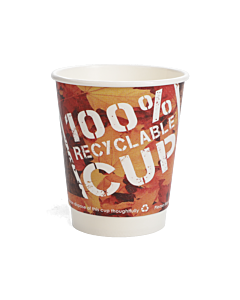 500 x 8oz 100% Recyclable Paper Cups Double Walled