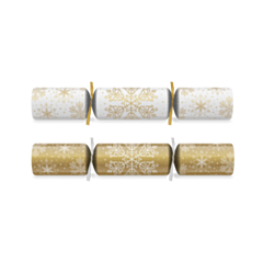 100 x 10" Snowflake Supreme Gold/White Christmas Cracker Mixed Box