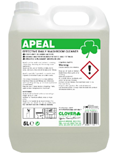 2 x 5ltr Clover Apeal-Daily Washroom Cleaner