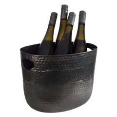 1 x Aluminium "Gunmetal look" Hammered Surface Handled Wine Bowl