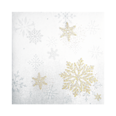 500 x Gold Snowflake Premium Christmas Napkin 40x40cm