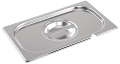 1 x One Fourth Size Stainless Steel Gastronorm Container Notched Lid