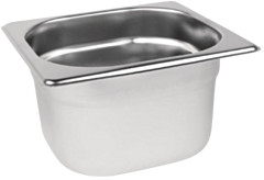 1 x One Sixth Size Stainless Steel Gastronorm Container 100mm