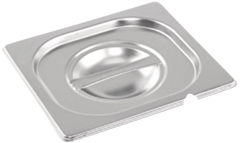 1 x One Sixth Size Stainless Steel Gastronorm Container Notched Lid