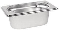 1 x One Ninth Size Deep Stainless Steel Gastronorm Container 65mm