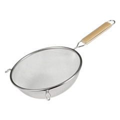 1 x Single Mesh Strainer Wooden Handle 16cm