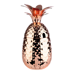 1 x Pineapple Barrel Mug - Copper look Stainless Steel Cup 9cm
