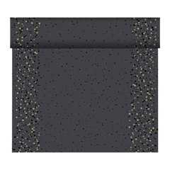 4 x Golden Stardust Black Dunicel Christmas Paper Table Runner 0.4x24m
