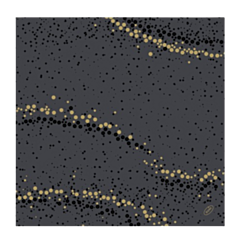 360 x Golden Stardust Black Dunisoft Christmas Napkins 40x40cm