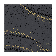 1000 x Golden Stardust Black Christmas Paper Napkin 3ply 33x33cm 