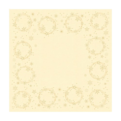 100 x Star Shine Cream Dunicel Table Cover 84x84cm
