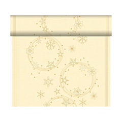 4 x Star Shine Cream Dunicel Christmas Table Runner 0.4x24m