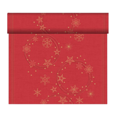 4 x Star Shine Red Dunicel Christmas Table Runner 0.4x24cm