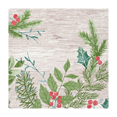 1000 x Winter Greene Christmas Napkin 3ply 40x40cm