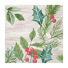 1000 x Winter Greene Christmas Napkin 3ply 24x24cm