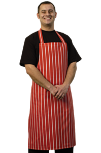 1 x Butchers Stripe Red Bib Apron 