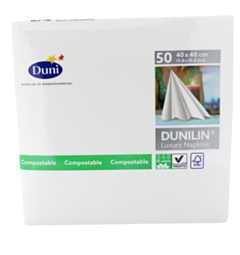 540 x 40 x 40cm Duni White Dunilin Napkin Compostable