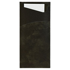 500 x 8.5 x 19cm Duni Sacchetto Tissue Black + White Tissue Napkin