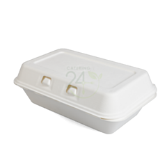 250 x Medium Enviroware Hinged Food Boxes - Medium Compostable