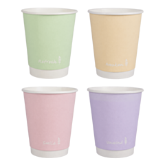 500 x 8oz Pastel Moments Double Wall Paper Cup for Hot Drinks