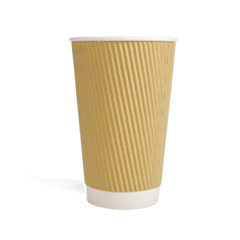 100 x Chefpac® 16oz Kraft Ripple Paper Party Cups Recyclable