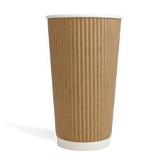 500 x Chefpac® 20oz Kraft Ripple Cup