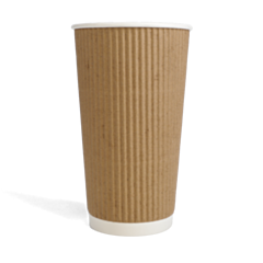 100 x Chefpac® 20oz Kraft Ripple Cup