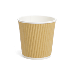 1000 x Chefpac® 4oz Brown Espresso Ripple Cup Recyclable