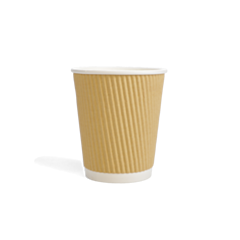 500 x Chefpac® 8oz Kraft Ripple Paper Cups Recyclable