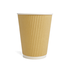 500 x Chefpac® 12oz Kraft Ripple Paper Cups Recyclable