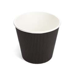 500 x 19oz Ripple Pot Black Soup/Food Container Recyclable