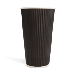 100 x Chefpac® 20oz Black Ripple Paper Cups Recyclable